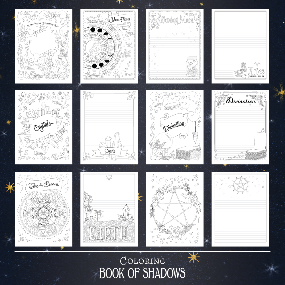 Printable Book Of Shadows Pages Coloring Book Of Shadows