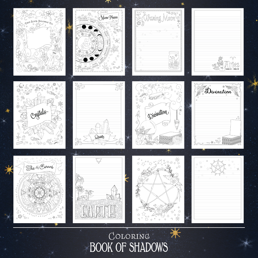 Printable Book of Shadows Pages - Coloring Book of Shadows