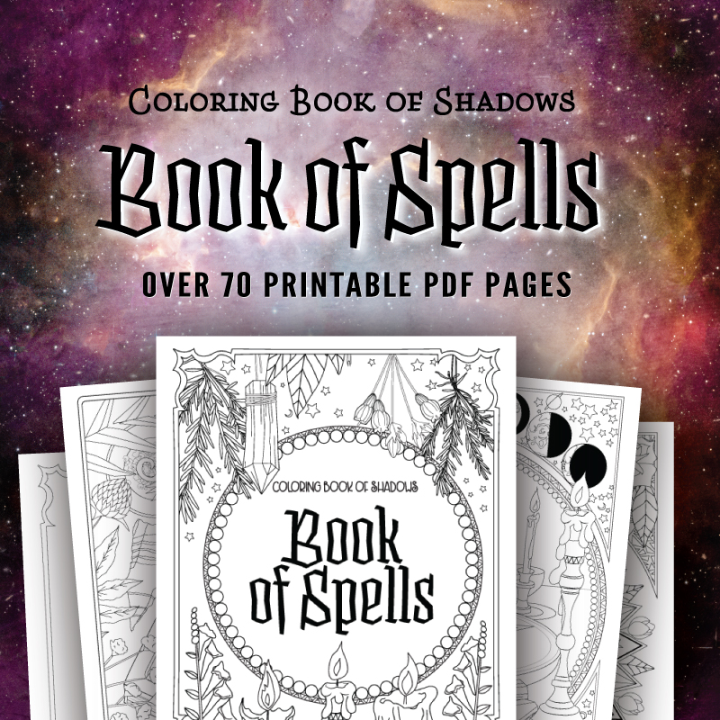 Coloring Book of Shadows Book of Spells Printable PDF Pages