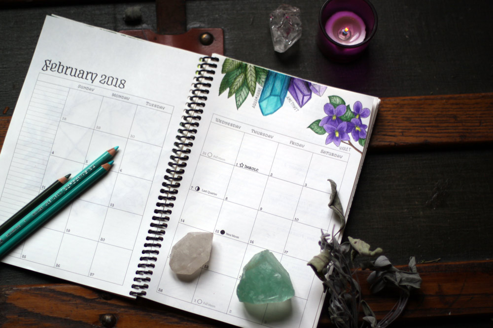 Coloring Book of Shadows February Planner Magic