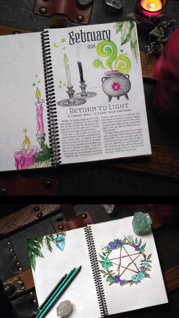 Coloring Book of Shadows Planner for a Magical 2018