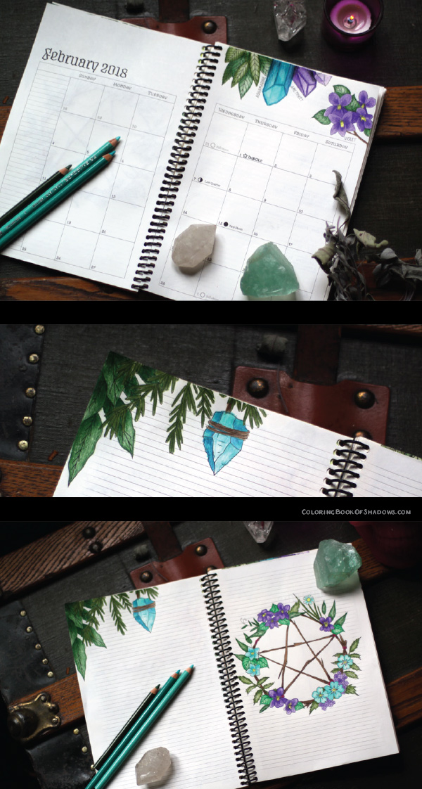 Coloring Book of Shadows Planner for a Magical 2018