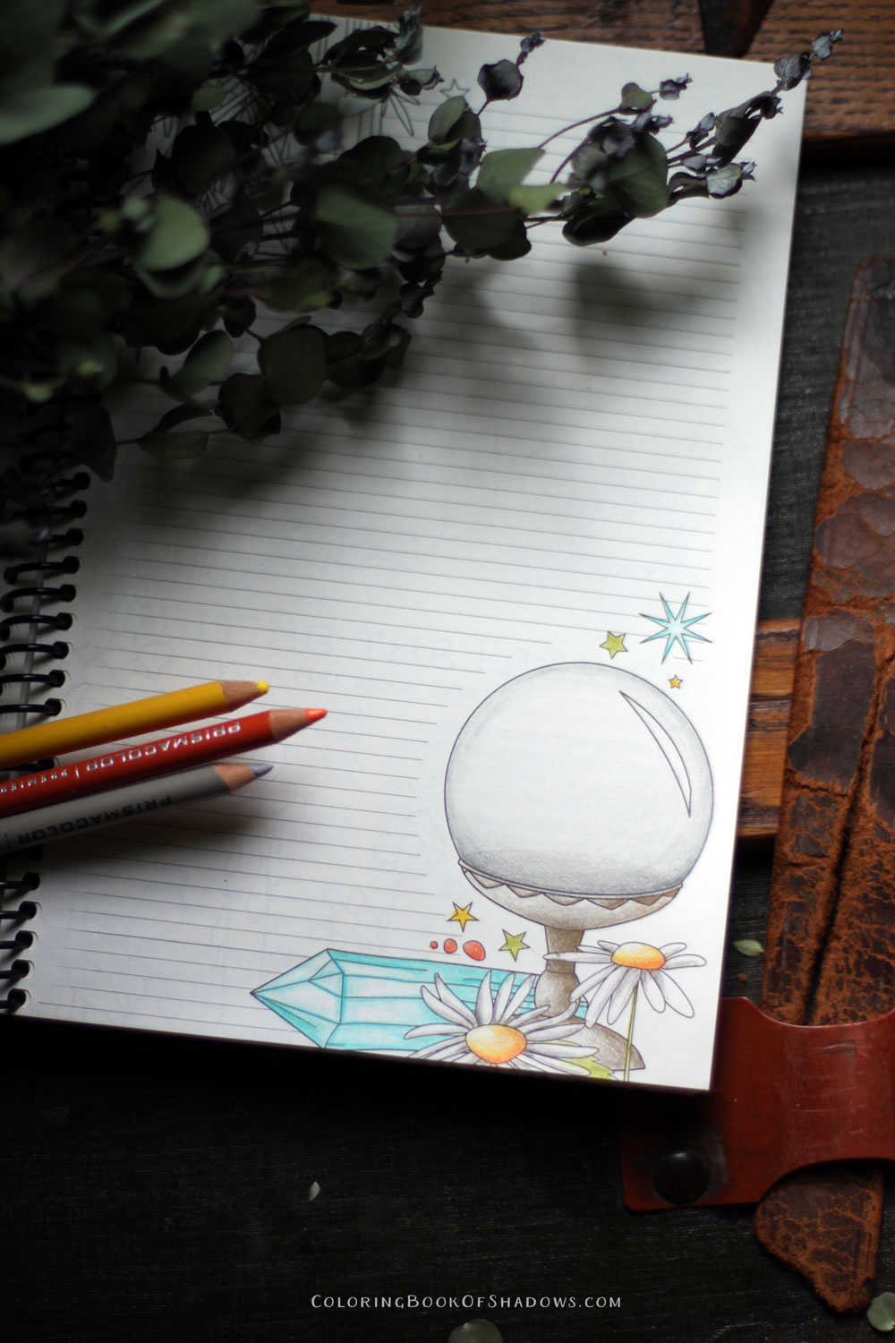 A crystal ball to divine all the secrets of your future... and more magical coloring inspiration.