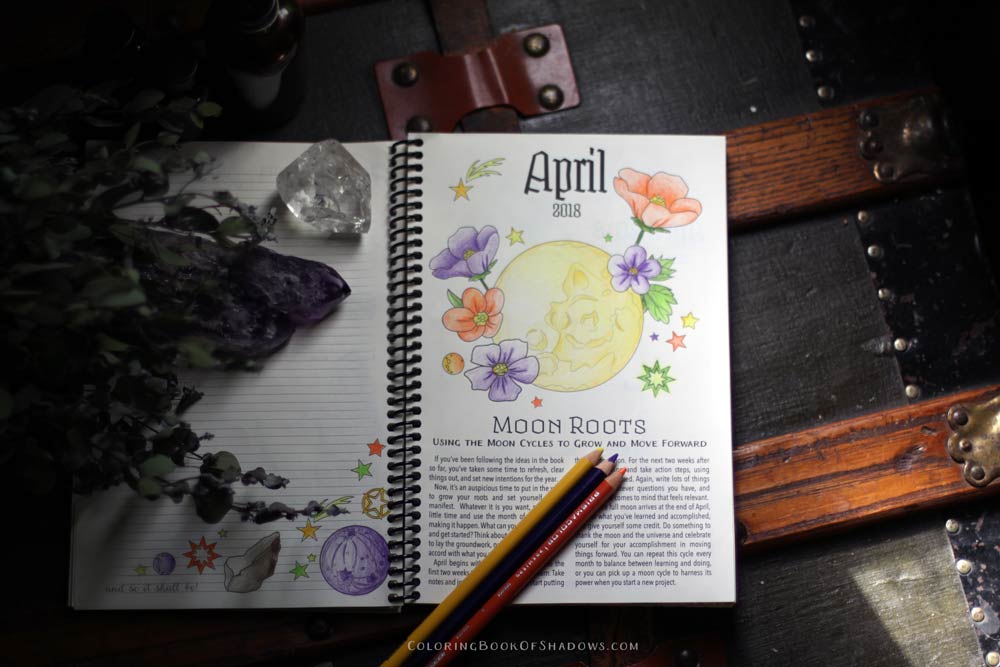 A glowing moon and more magical coloring inspiration