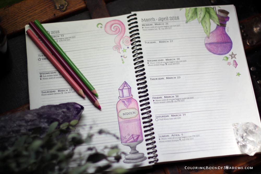 Witchy potion bottles and more magical coloring inspiration