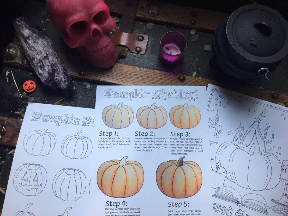 How to Color a Pumpkin & Fun Practice Sheets! - Coloring Book of Shadows