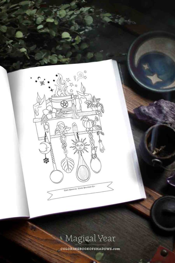 Coloring Book of Shadows: Magical Year (#20) | Witchcraft Books | Grimoire Pages, Ideas & Printables