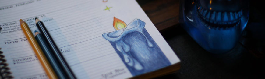 How to Color a Witchy Blue Pillar Candle