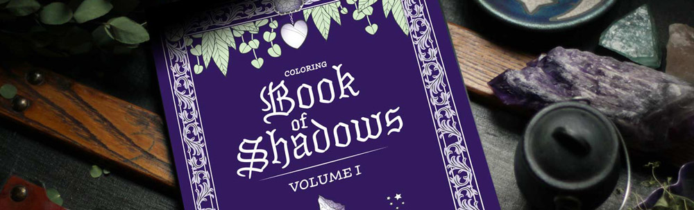 Coloring Book of Shadows. Write your Grimoire on inspiring illustrated pages.