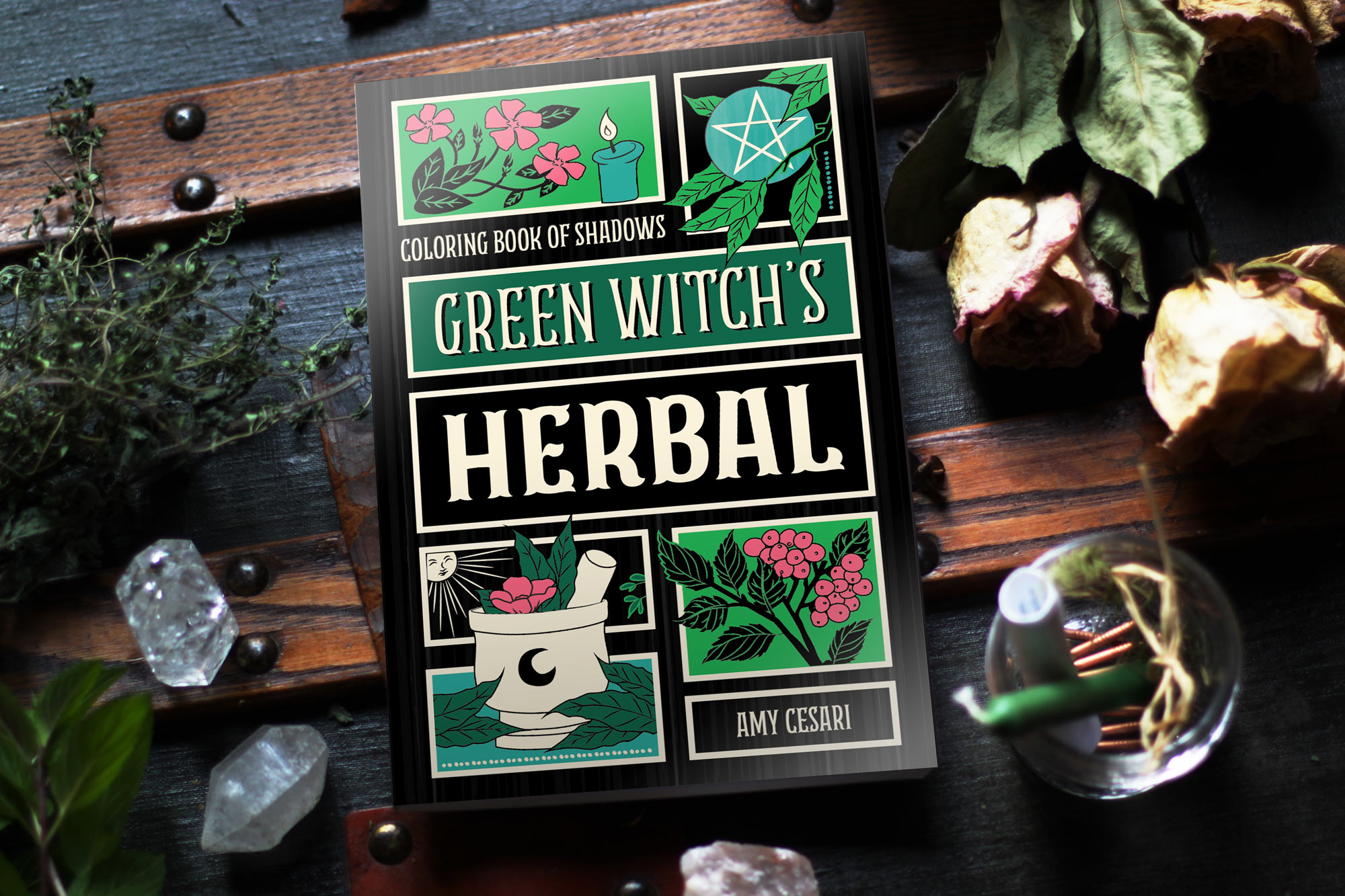 Coloring Book of Shadows: Green Witch's Herbal